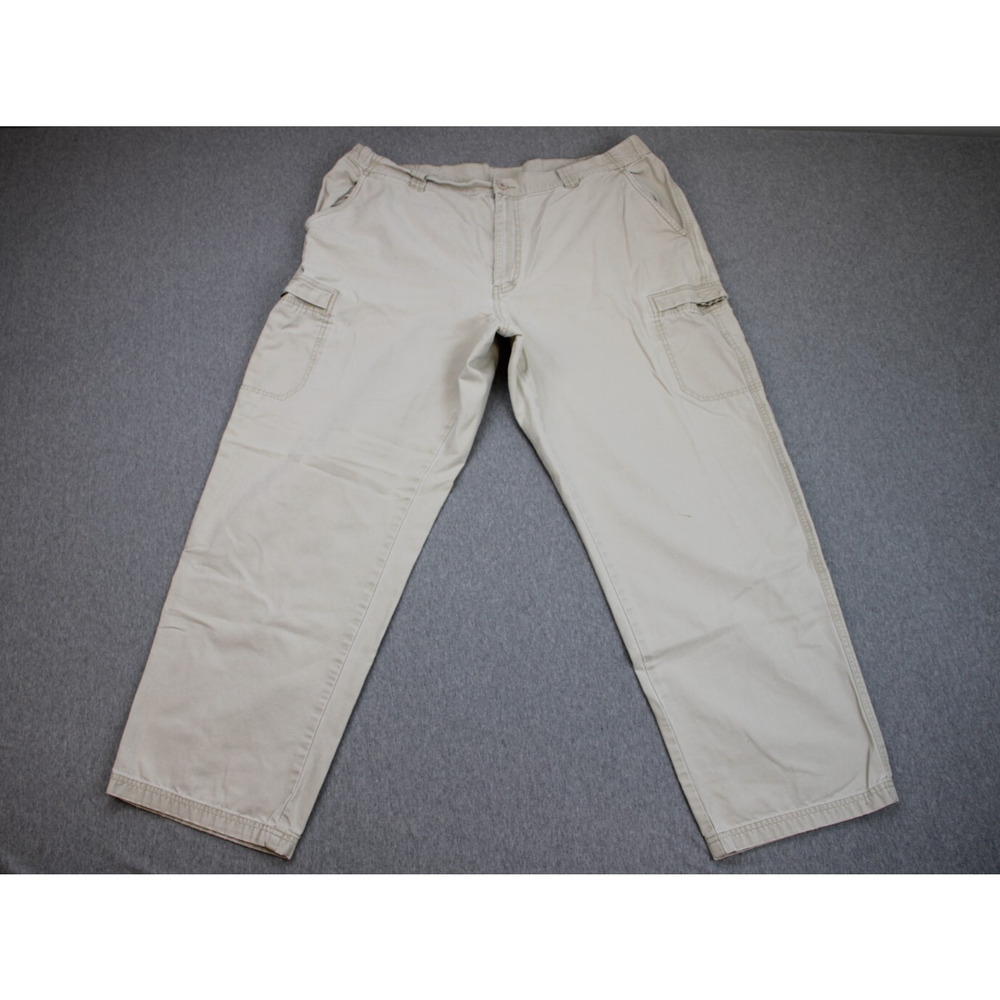 L.L. Bean Cargo Pants Mens 42 x 32 Khaki Cotton Tropic Weight Cargo